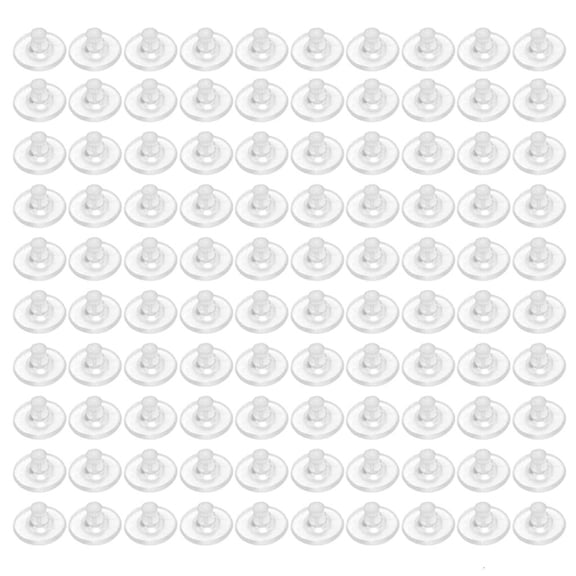 Osdhezcn Pack of 100 Silicone Earring Plugs Earrings Back Clear Rubber Ear Studs Stoppers Comfortable Closures for Heavy Earrings