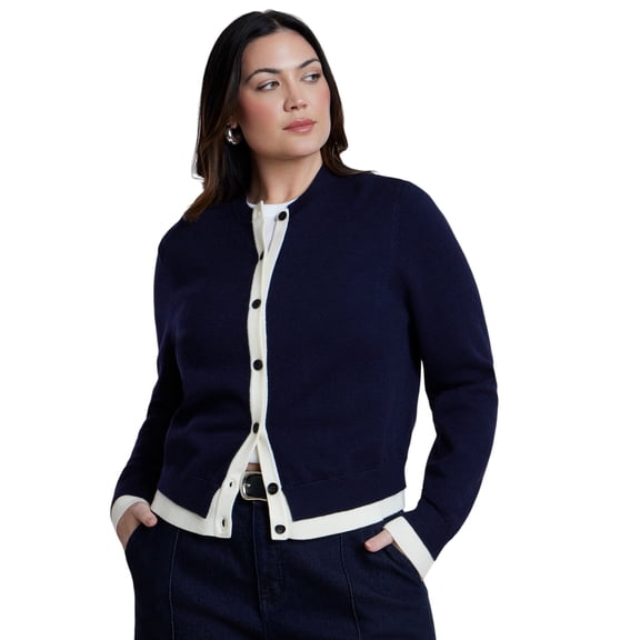 ELOQUII Women's Plus Size Colorblocked Cardigan