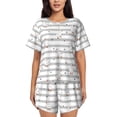 thumbnail image 1 of Balery Cute Goose Conjunto de Pijama para Mujer con Estampado, Dos Piezas de Manga Corta y Shorts, Ropa de Dormir Suave con Cuello Redondo y Bolsillos-Large, 1 of 6
