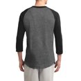 thumbnail image 2 of Mafoose Men's 3/4 Raglan Sleeves Colorblock Raglan Jersey Dark Heather Grey/ Black T200 4X-Large, 2 of 5