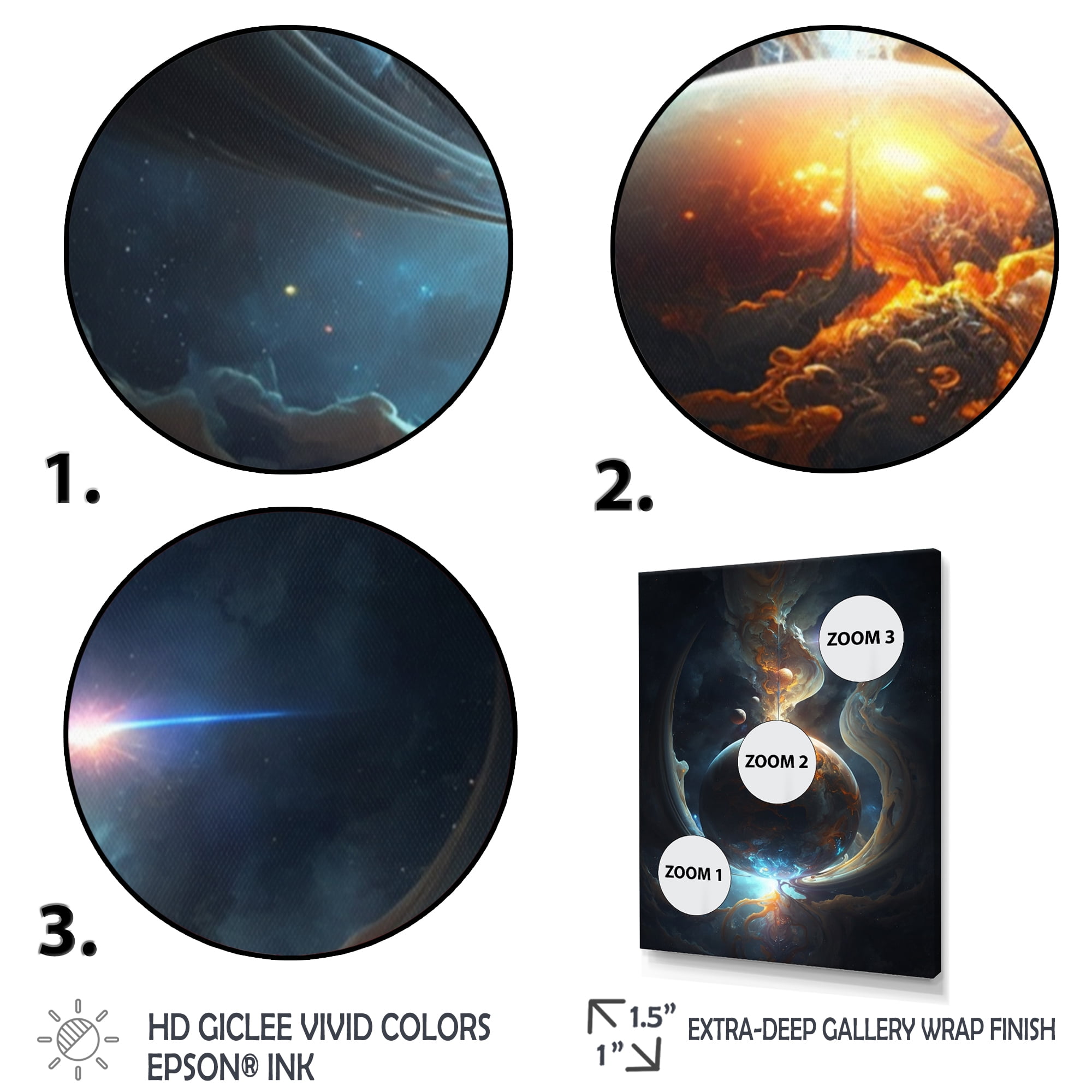 Designart Deep Space Planet Fusion IV Canvas Wall Art