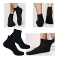 thumbnail image 4 of MANARC Men Women Cotton Ankle Socks Soft Comfortable Durable Breathable Reinforced Double Layer Cushioned Anti Slip Off with Ribbed Instep for A Firm Grip 6 Pack Black., 4 of 5