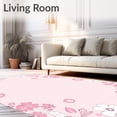 thumbnail image 2 of ODIKA 2'x3' Machine Washable Non-Slip Area Rug, Kawaii Cherry Blossom Petal Scatter Design Accent High Traffic Rug with Pad, Pink, 507265, 2 of 8