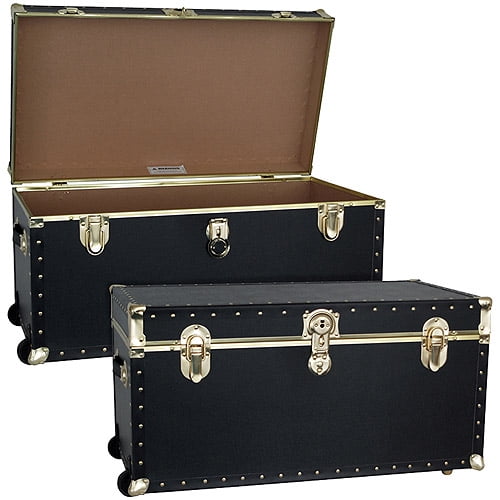 Seward Trunk Trailblazer 31Inch Footlocker Trunk with Wheels, Black