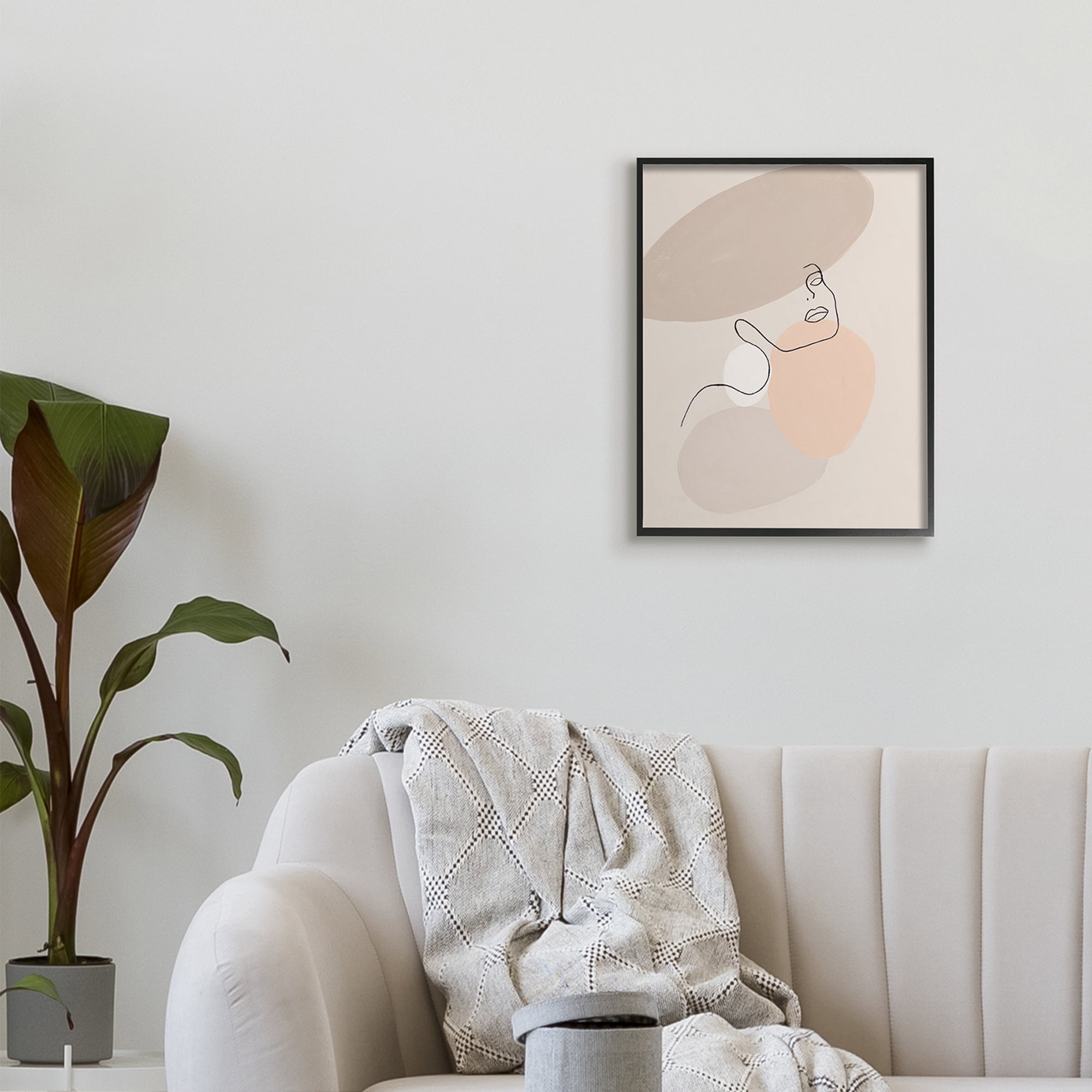 Stupell Industries Minimal Female Line Drawing over Abstract Shapes,16 x 20,Designed by Patricia Pinto