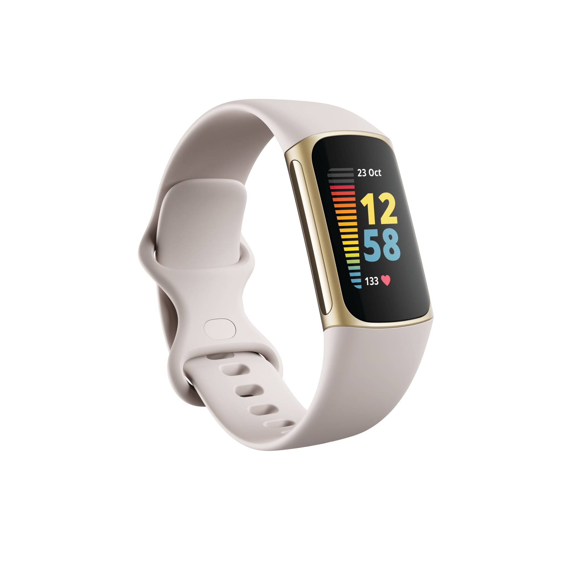 Fitbit Charge 5 Fitness Tracker - Lunar White/Soft Gold Stainless Steel