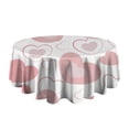 thumbnail image 5 of Pink Love Heart Valentine's Day Round Table Cloth,Wrinkle Resistant Table Cover with Polyester,Waterproof Reusable Tableclothes for Easter Birthday Picnic Wedding (Round,60x60inch), 5 of 6