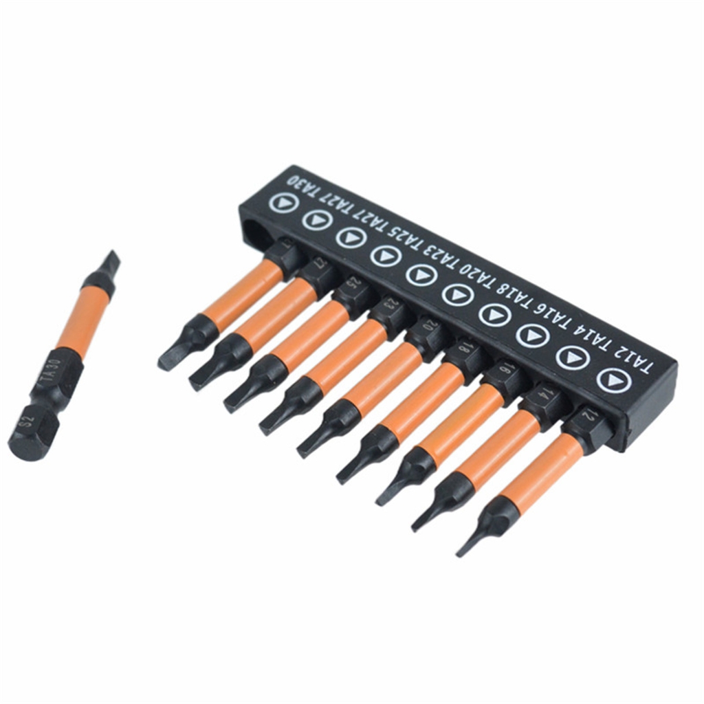 Guaber Screwdriver,10pc 1/4 Hexadecimal Shank Screwdriver Triangles Head Ergonomic Designs for Comfortable Grip Home Repair TA12-30