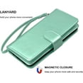 thumbnail image 6 of NJJEX Wallet Case for iPhone 12 Pro Max Case/iPhone 12 Pro Max Wallet Case 6.7" (2020), [9 Card Slots] PU Leather Card Holder Folio Flip [Detachable] Kickstand Lanyard Magnetic Phone Cover [Turquoise], 6 of 7