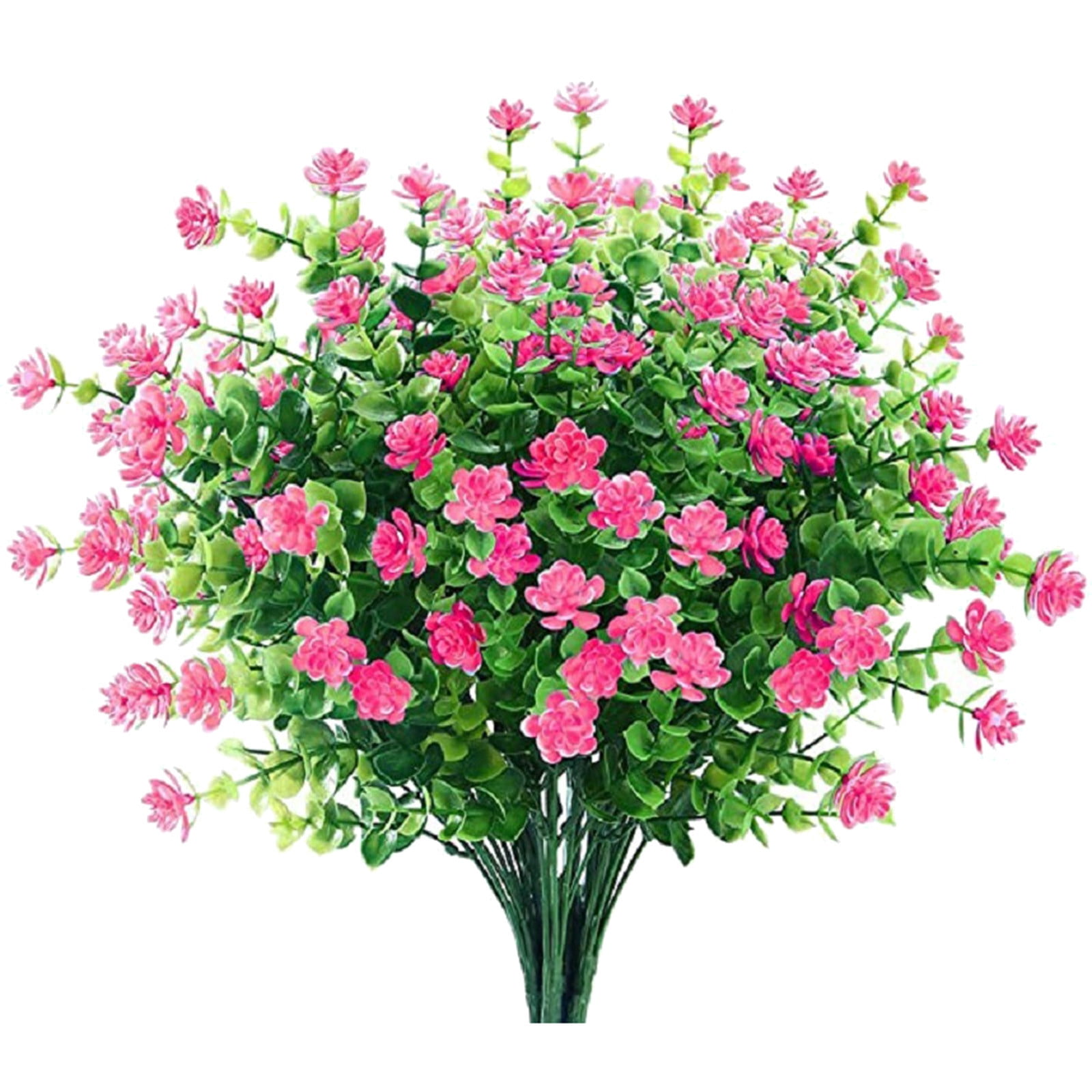 20 Bundles Artificial Flowers Outdoor, Faux Fake Flowers Plastic Floral Plants Spring Summer Decoration for for Spring Summer Garden Porch Window Patio Garden Decor, Multicolor