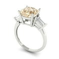 thumbnail image 2 of 3 ct Cushion Cut Natural Morganite Three-Stone Engagement Ring for Women in 18K White Gold, 2 of 5