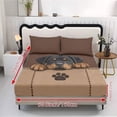 thumbnail image 2 of Xixirimido Rottweiler Dog Paw Brown Print Sheet Set Soft Fade Resistant 3 Piece Bed Sheet Set All Around Elastic Fitted Sheet & Pillowcases Home Bedroom Decor, Queen Size, 2 of 5
