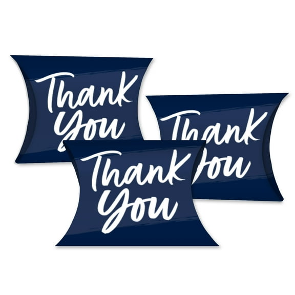 Big Dot of Happiness Navy Blue Elegantly Simple - Favor Gift Boxes - Guest Party Favors Petite Pillow Boxes - Set of 20