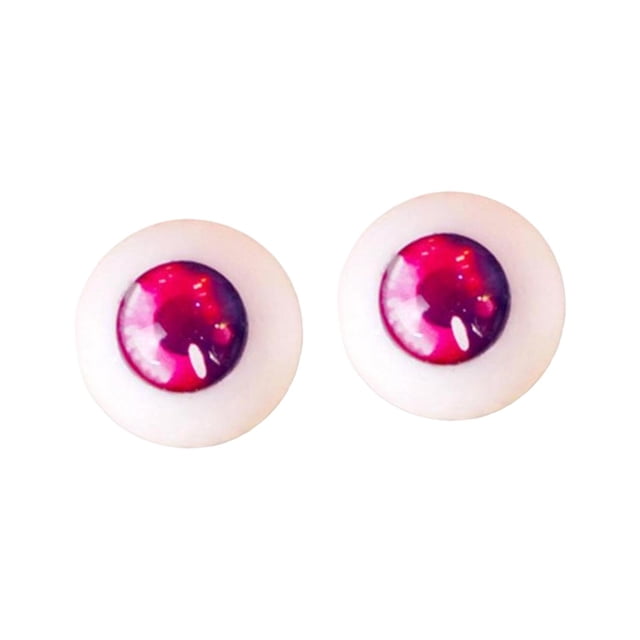 Bunblic 2 Pcs Yeux de Poupée en Acrylique Artisanat Cadeau Robuste Haute Performance pour Poupées 1/3 Réaliste Professionnel Rouge