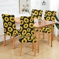 thumbnail image 6 of Flower Sunflower Black Chair Covers for Dining Room Removable Washable Slipcovers for High Chairs 2/4 PCS Chair Protective Covers, 6 of 6