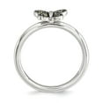 thumbnail image 2 of 925 Sterling Silver Stackable Expressions Marcasite Butterfly Ring Size: 8; for Adults and Teens; for Women and Men, 2 of 4