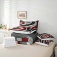 thumbnail image 6 of Manfei Black Red Gray Bedding Comforter Set 7 Pieces, Abstract Stripe Line Queen Bedding Sets, Contemporary Minimalist Queen Sheet Sets, Microfiber Bedroom Decor, 6 of 8