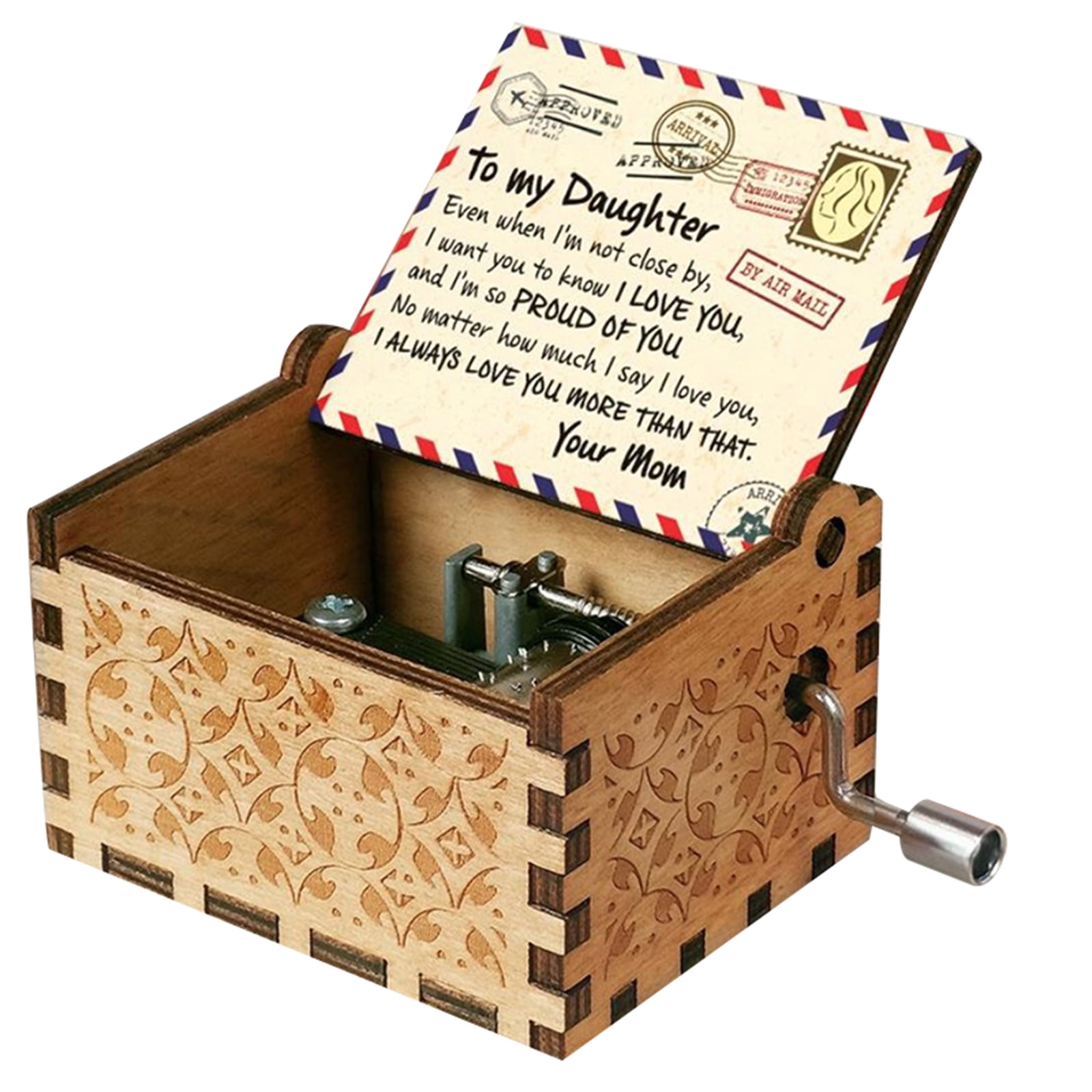 Play "You Are My Sunshine" Wooden Vintage Music Box With Sankyo Musical Movement 