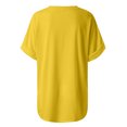 thumbnail image 5 of Womens Tops & T-Shirts,Women's Casual Comfort V-Neck Solid Pocket Loose Fit Short Sleeve Shirt Tops, 5 of 6