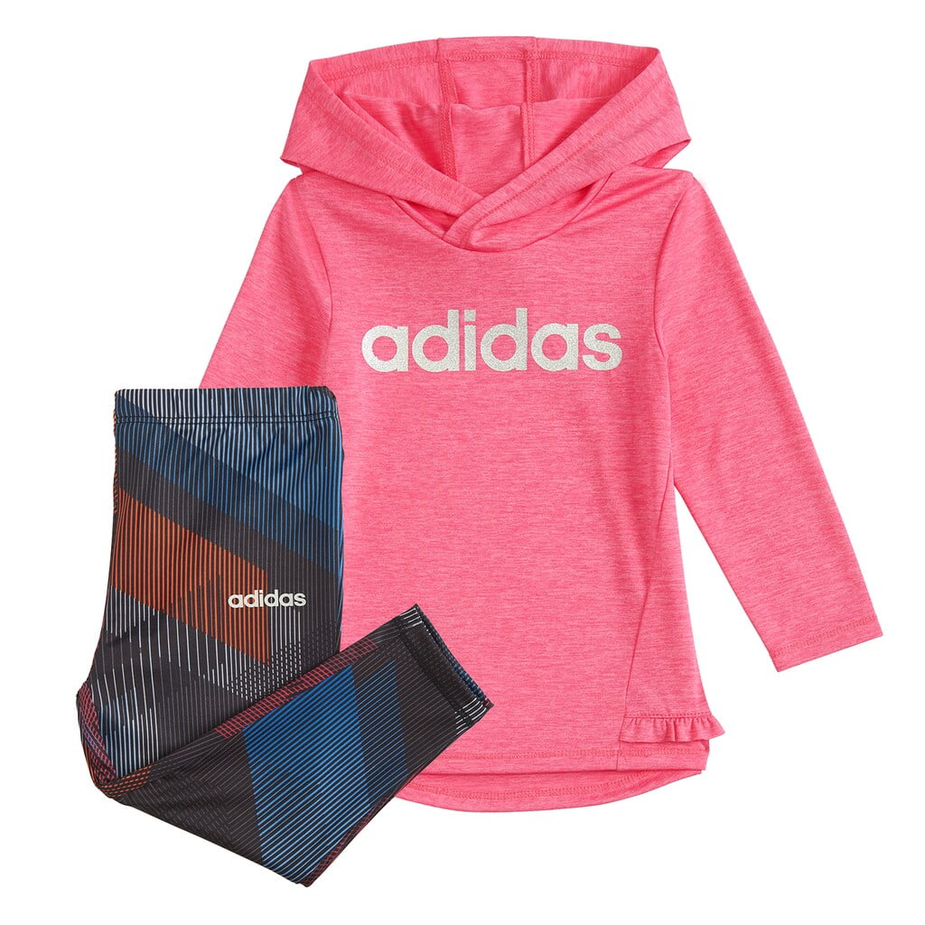 Baby Girl adidas Hoodie &amp; Leggings Set Med Pink Walmart