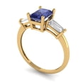 thumbnail image 2 of Three-Stone Engagement Ring for Women - 1.5ct Simulated Tanzanite in 18K Yellow Gold Promise Ring, 2 of 6