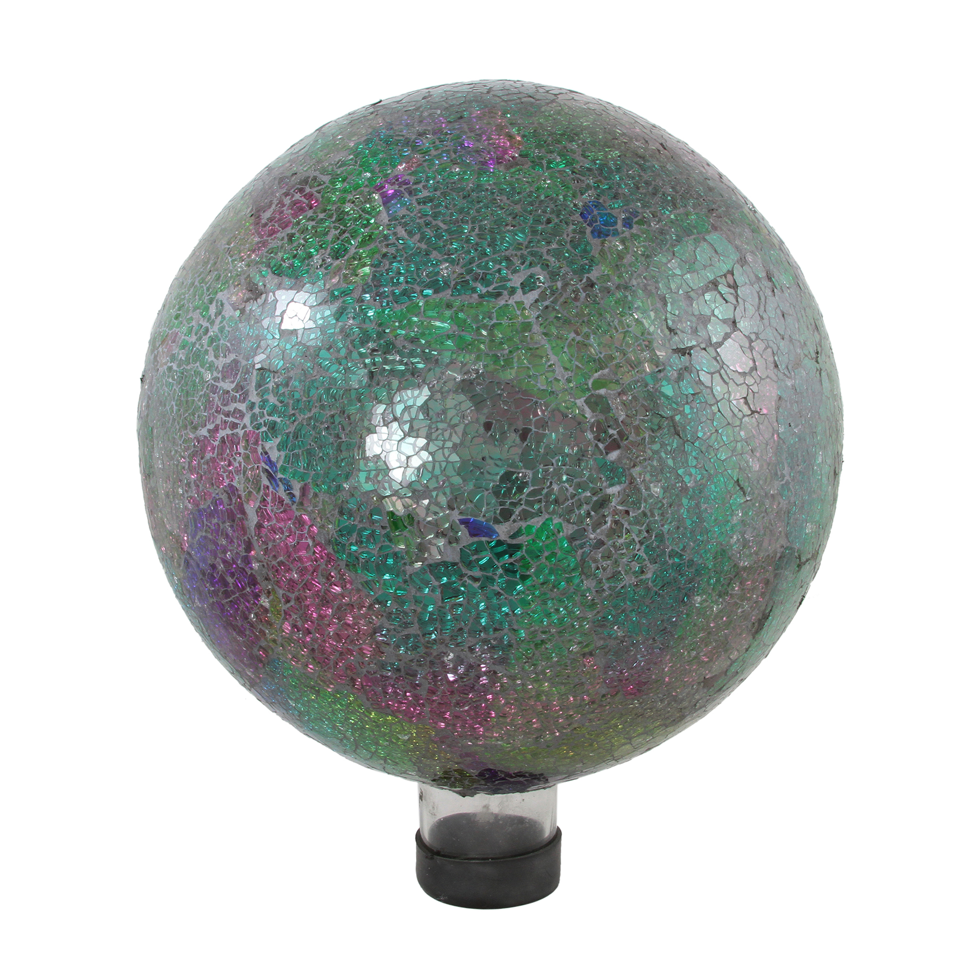 Northlight 10" Mosaic Glass Outdoor Patio Garden Gazing Ball Green/Pink