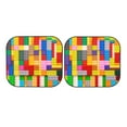 thumbnail image 7 of Daiia Colorful Plastic Blocks Pattern 2PCS Car Windshield Sun Shade, Foldable Sun Shield for Car Front Window, Auto Sun Blocker Visor Protector Universal for Truck SUV Pickup-Medium, 7 of 7