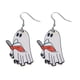 thumbnail image 1 of LUVCLS Pendientes colgantes de madera con fantasmas de Halloween y calabazas naranjas Z7C2 Party V49C, 1 of 7