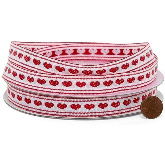 5/8in. Wide Lovely Hearts Grosgrain Ribbon - 25 Yards (56154902)
