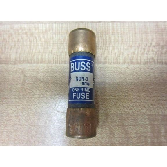 Bussmann NON-3 3 Amp One-Time Cartridge Fuse Non-Current Limiting Class K5, 250V UL Listed
