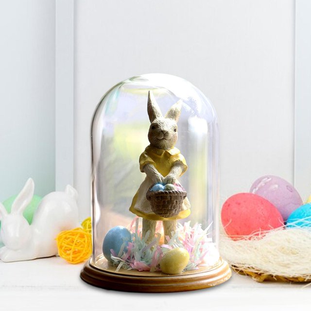 Adorno de estatua de conejo, obra de arte, centro de mesa lindo, accesorios para fotos, estatuilla de , escultura de Animal para granja, niños