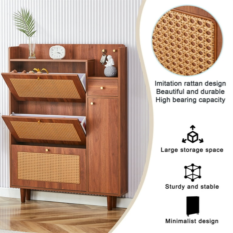 Storage Cabinet, Caninet, Modern Minimalist Rattan Cabinet