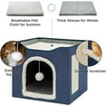 thumbnail image 4 of HDJ Cat Bed for Indoor Cats with Scratching Pad and Plush Ball, Pet, 6.5x16.5x14 Inches, Blue, 4 of 8