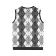 thumbnail image 5 of ZCFZJW Mens Argyle Knitwear Vest Plus Size V Neck Sleeveless Lightweight Slim Fit Pullover Knitted Sweater Casual Work Business Tank Tops Gray#02 L, 5 of 6