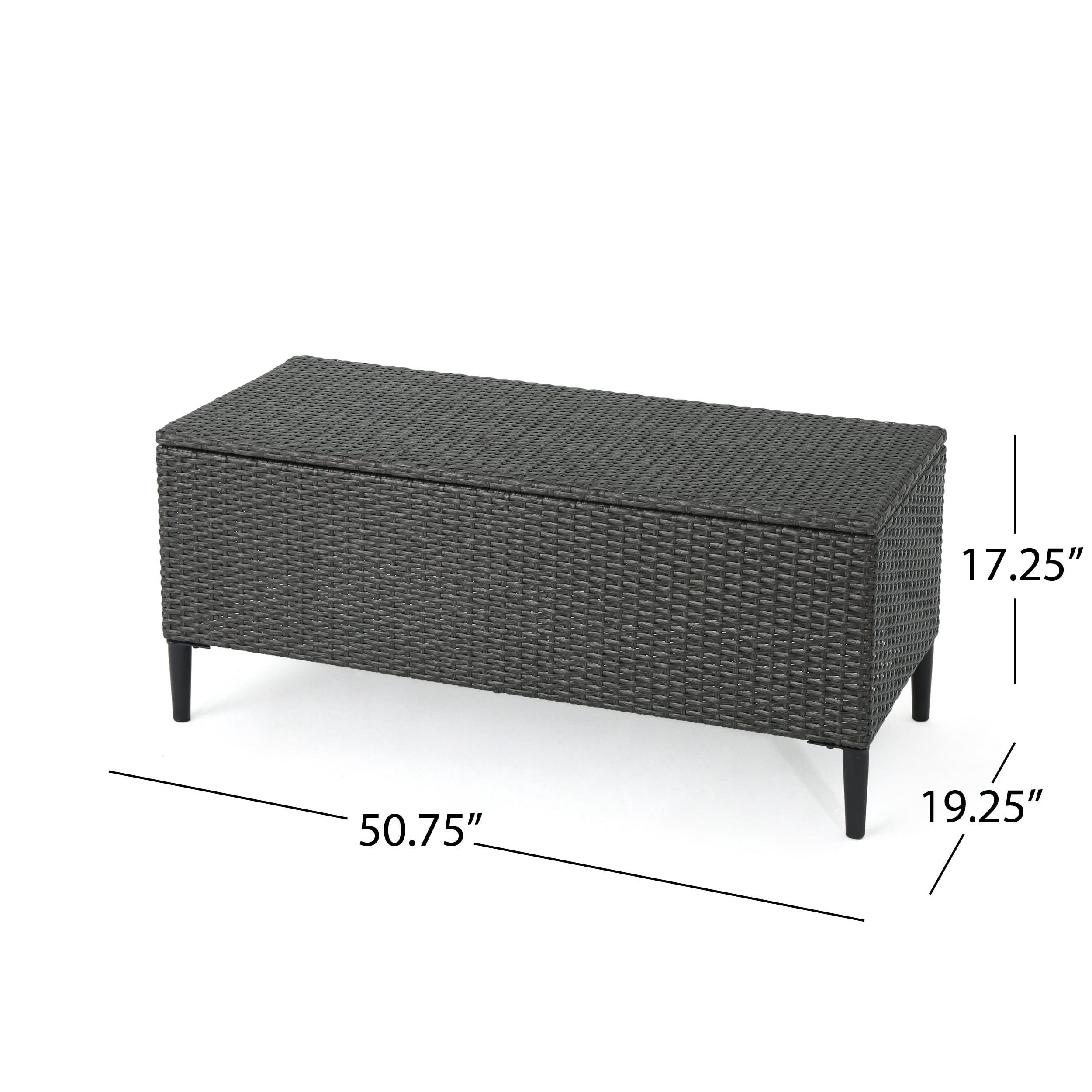 Noble House Randolph Outdoor Wicker Storage Unit, Grey