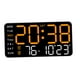 thumbnail image 1 of Reloj despertador digital con control de sonido y fecha, reloj de pared portátil con pantalla LED de hora. Luz naranja, 1 of 9