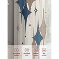 thumbnail image 6 of Colorful Stars Sheer Curtains for Living Room Bedroom, Vintage Blue Khaki Brown Star Shiny Diamonds Linen Texture Light Filtering Sheer Curtains, Rod Pocket Voile Window Drapes, 2 Panels Set 54"x 45", 6 of 7
