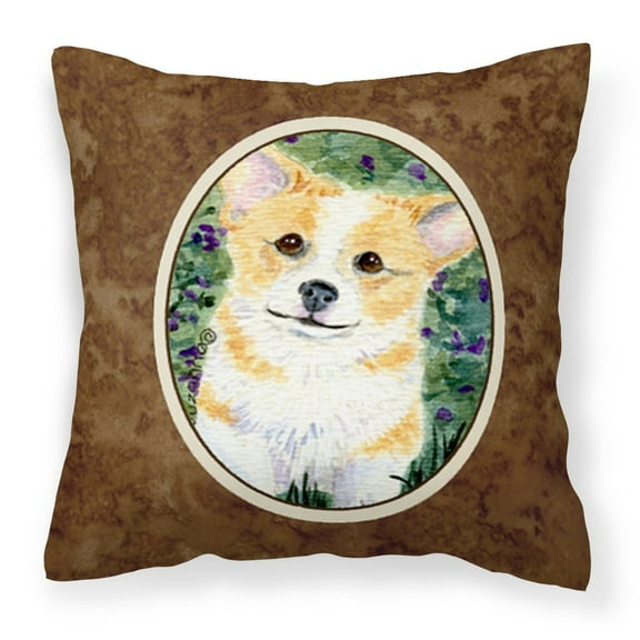 Carolines Treasures SS8854PW1414 Corgi Fabric Decorative Pillow, 14Hx14W, multicolor
