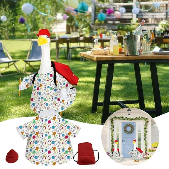 Porch Goose,Back to School Porch Goose Outfits,Goose Outfits,Yard Goose Statue Clothes,Porch Goose Outfits for 23" Statue Patio Lawn Garden Decoration