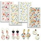 thumbnail image 1 of Papel de transferencia de arcilla de flores, 4 diseños, 24 piezas, hojas de transferencia de arcilla polimérica, margaritas, rosas, arbustos, 1 of 9