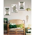thumbnail image 5 of Boho Wall Art Green Sage Bohemain Decor Mid Century Modern Minimalist Abstract Geometry Canvas Prints Ready To Hang for Bedroom Living Room,12"x16"x3pcs(FRAMED), 5 of 6