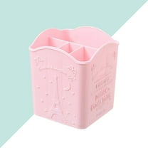 HINTRMENT 1Pack Pink Plastic Cube Storage Box for Office Stationery Storage Desk Organizers 8.3x3.4x4In