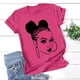 thumbnail image 2 of Tops de Manga Corta de las Mujeres, Cuello Redondo Impreso, Camiseta de Manga Corta para las Mujeres, 2 of 3
