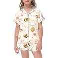 thumbnail image 1 of Pyjamas pour Enfants Ensemble Imprimé à Manches Courtes Mode Col Rabattu Vêtements pour Bébé Fille Noir 2-3 Ans, 1 of 3