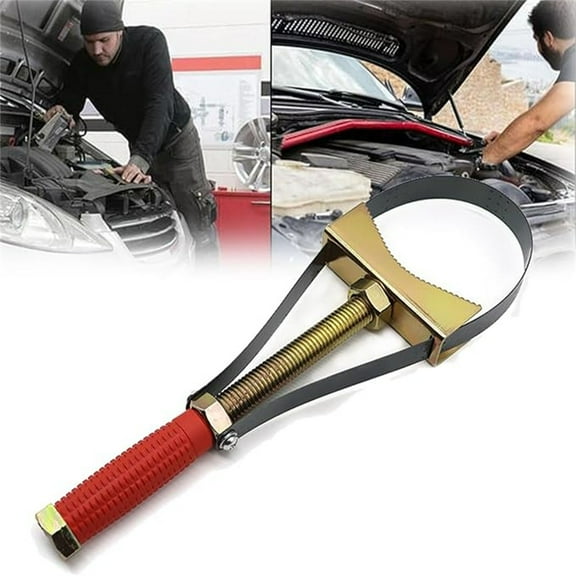2025 Oil Filter Strap Wrench Adjustable Removal Tool Universal 60-120mm Diameter Car Motorcycle Durable Easy Carry Space Saving for Auto Engine Maintenance Garage Mechanics DIY Repair