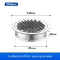 thumbnail image 2 of AFQH 70-300mm Round Stainless Steel Vent Grille Exterior Wall Duct Ventilation Tool, 2 of 10