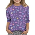 thumbnail image 1 of Économies d'Hiver! SROBPTY Chemises à Manches Longues pour Tout-Petits, Mode Enfants Imprimé Manches 3/4 Col Rond Chandail Chemise de Base Manches Longues Col Rond Multicolore, 110, 1 of 5