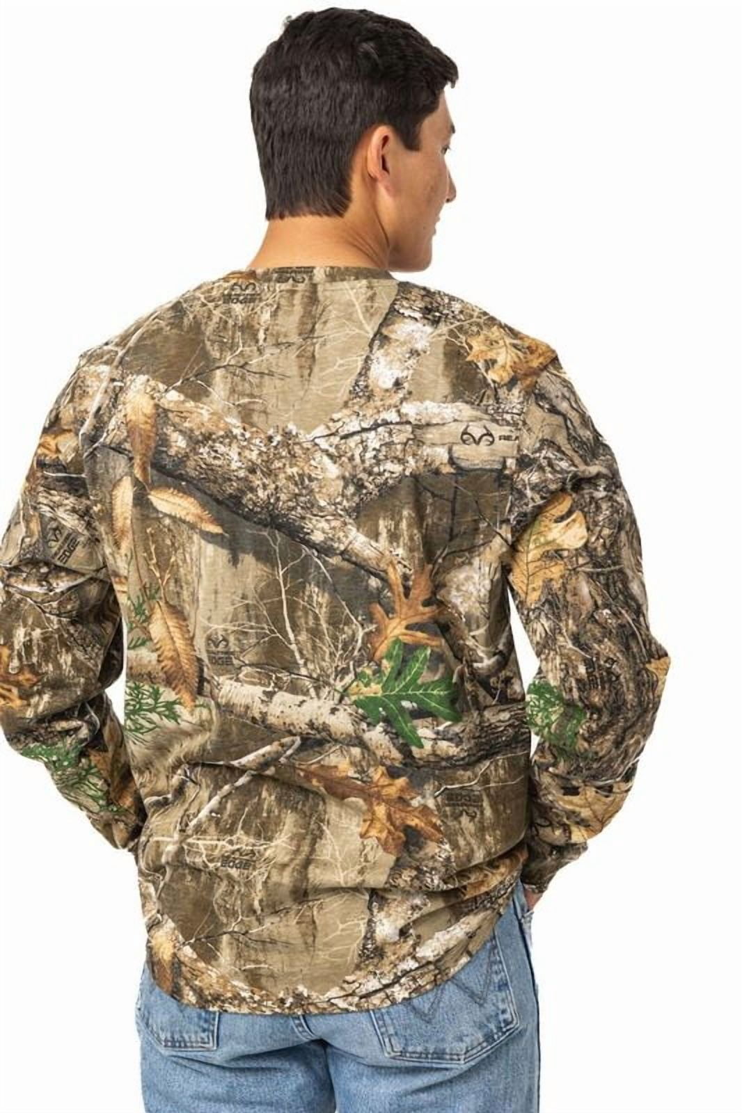 Realtree Men’s Long Sleeve  Hunting Cotton Shirt, APX Camo Pattern, Relaxed Fit, Size S-5X