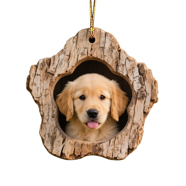 Estampado de animales navideños acrílicos colgantes, regalo de Navidad para familiares y compañeros, decoración para árbol de Navidad.