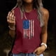 thumbnail image 2 of Camiseta holgada sin mangas con cuello redondo y estampado informal de verano para mujer Pompotops  lopia993396, 2 of 5
